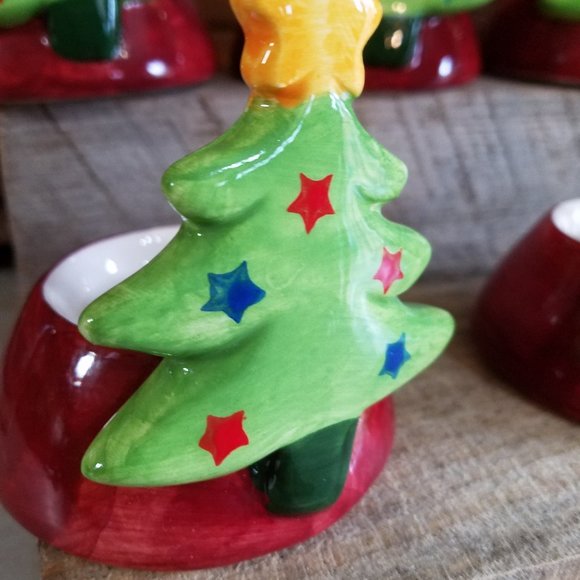 Christmas Tree Ceramic Votive Candle Holder, Christmas Tea Light, Gift for Mom - Picture 3 of 15